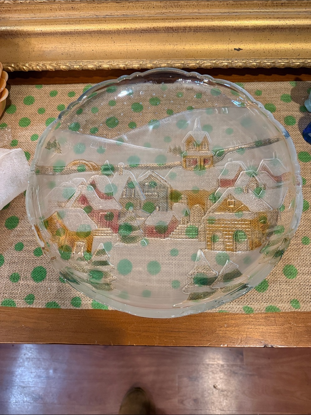 Crystal Studios Winter scene Platter
